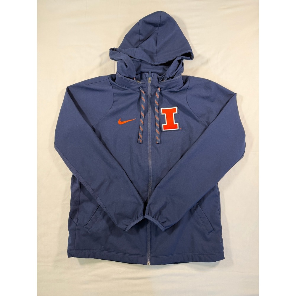 Nike Dri-FIT Illinois Full Zip Hoodie Navy Blue Mens Medium